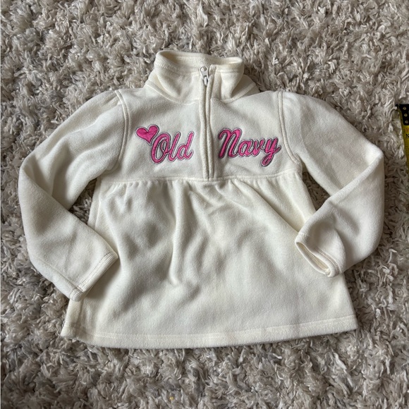 Old Navy Other - Vintage Old Navy 1/4 Zip Fleece Size 3T White pink